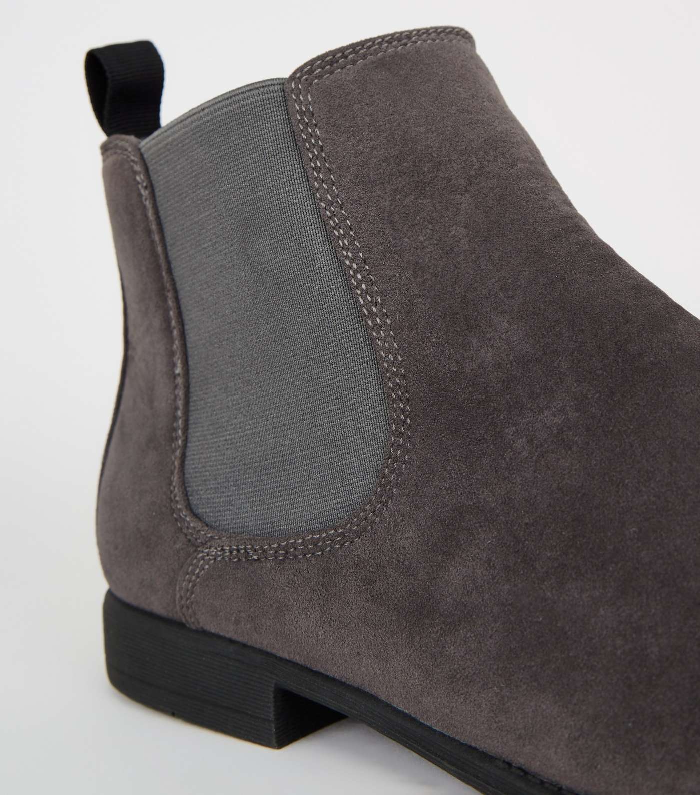 Dark Grey Suedette Chelsea Boots Image 4