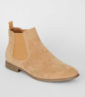Stone Suedette Chelsea Boots