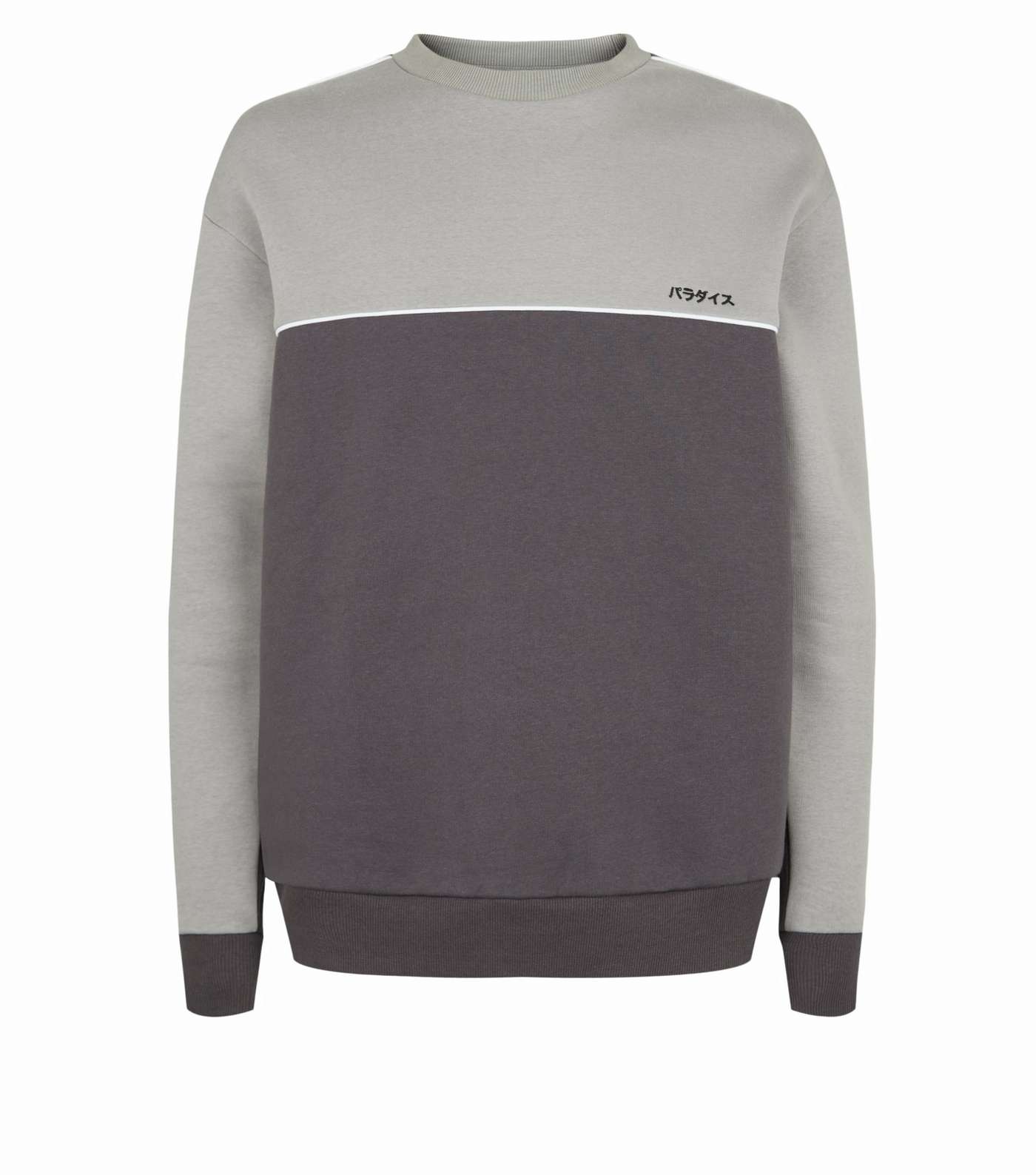 Pale Grey Colour Block Sweatshirt Image 4