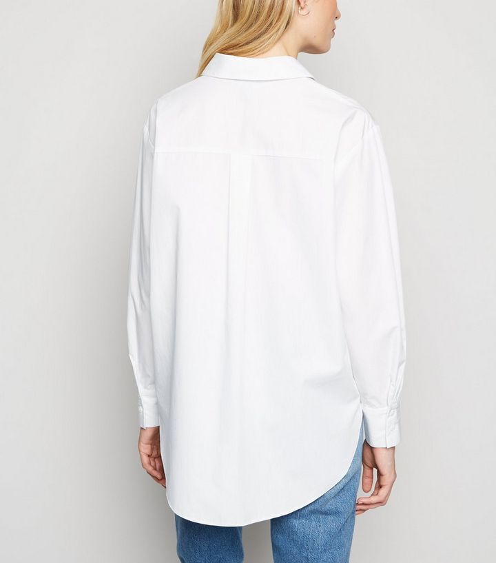 Chemise Blanche Oversize En Popeline New Look