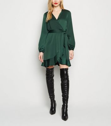 dark green knee high boots