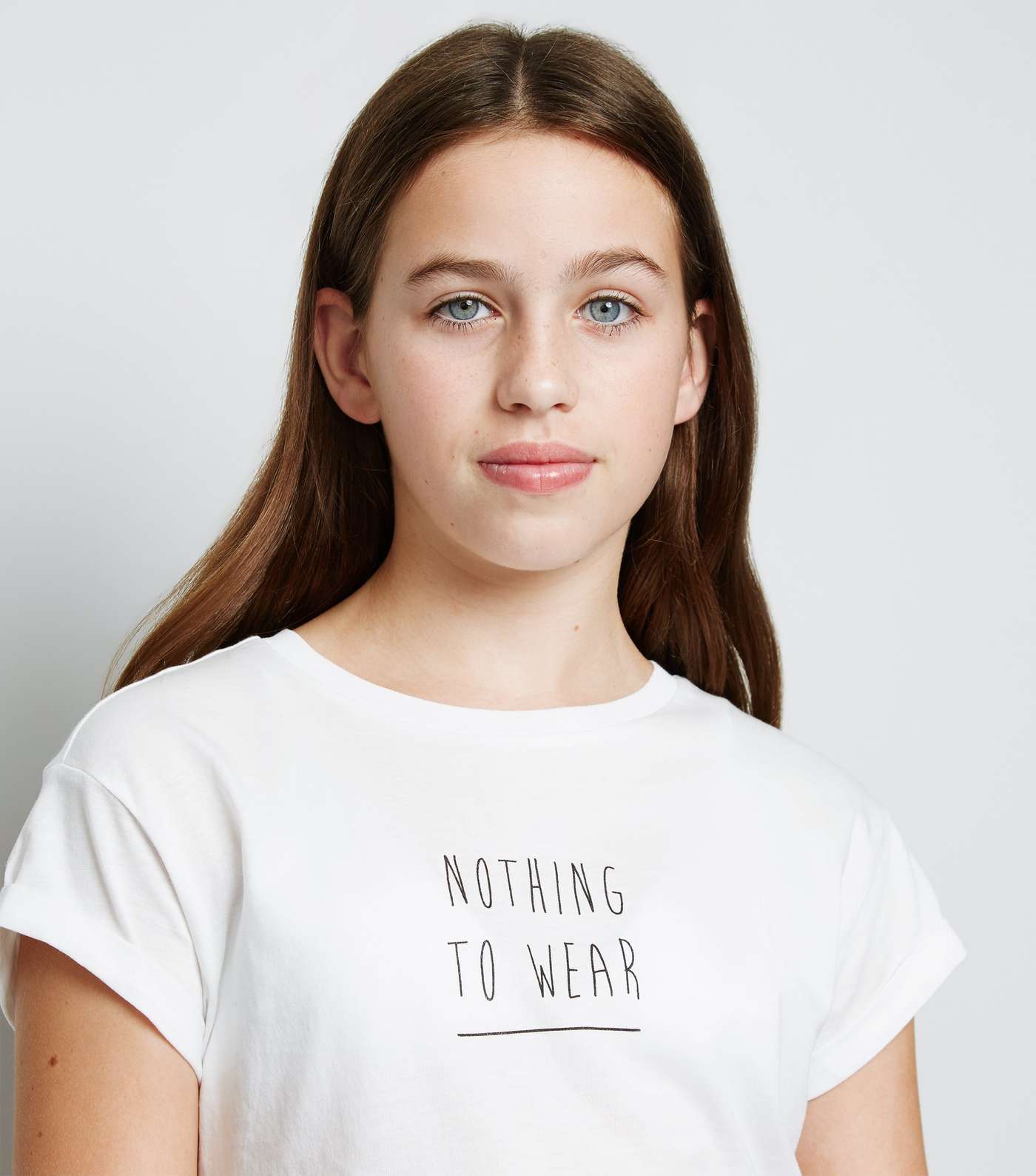 Girls White Nothing To Wear Slogan T-Shirt Image 5