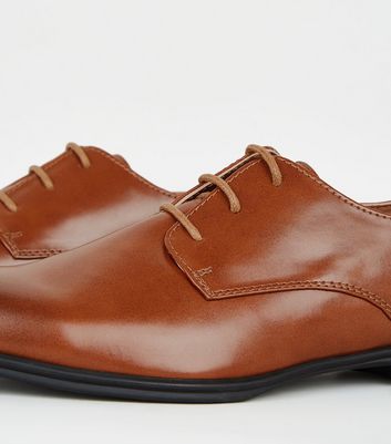 Image of Light Brown Leather-Look Side Seam Formal Shoes New Look