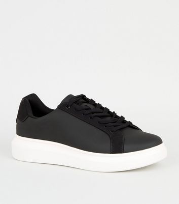 Monki Chunky Sole Lace Up Shoes in Black | Lyst