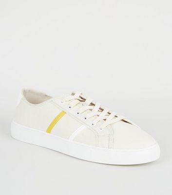 White Canvas Contrast Side Stripe 