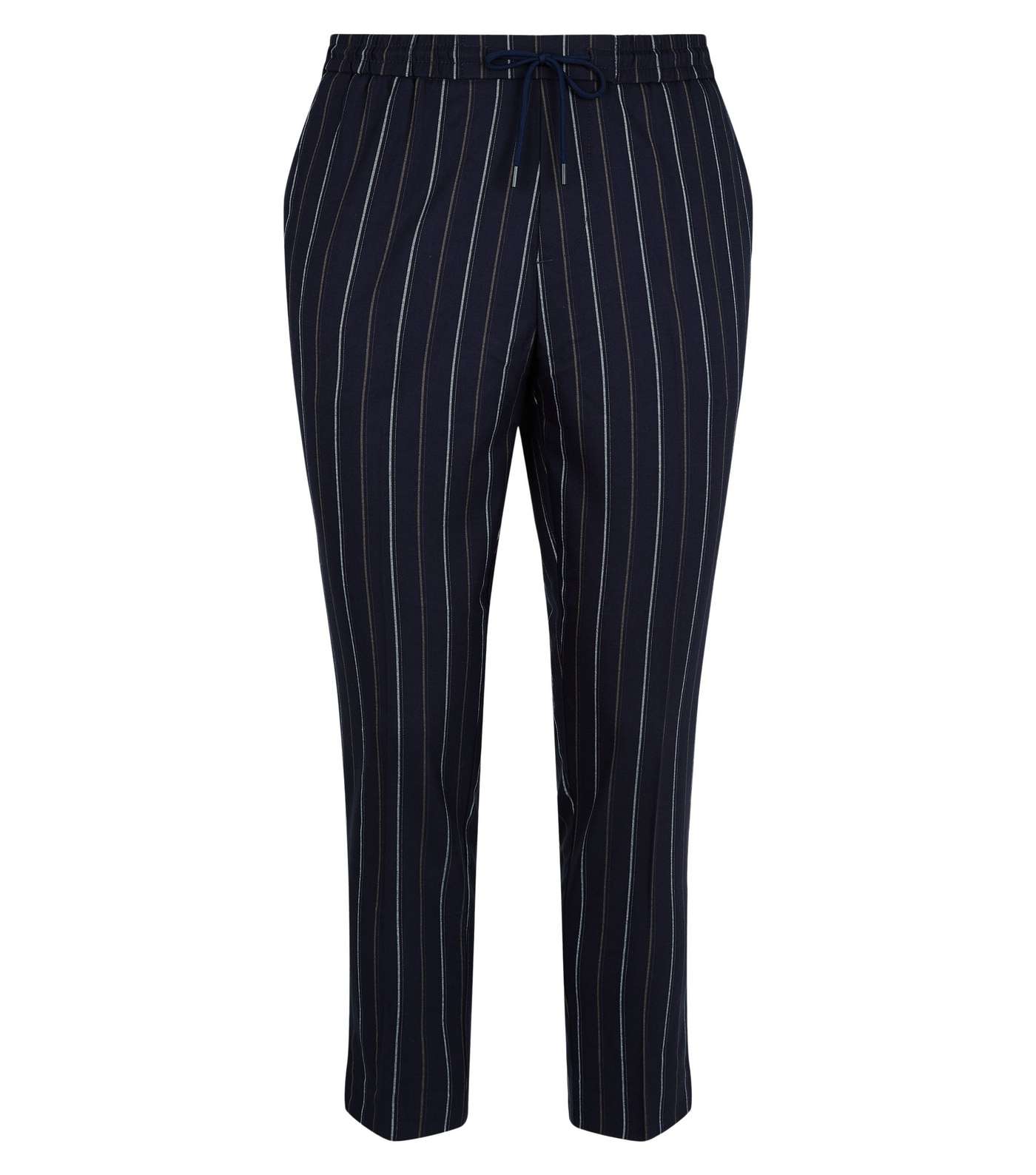 Navy Stripe Elasticated Waist Trousers Image 4