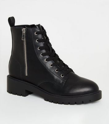 black side zip boots