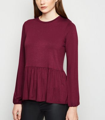 long sleeve peplum top