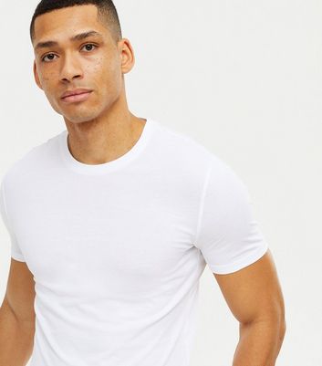 White Muscle Fit Organic Cotton T-Shirt 