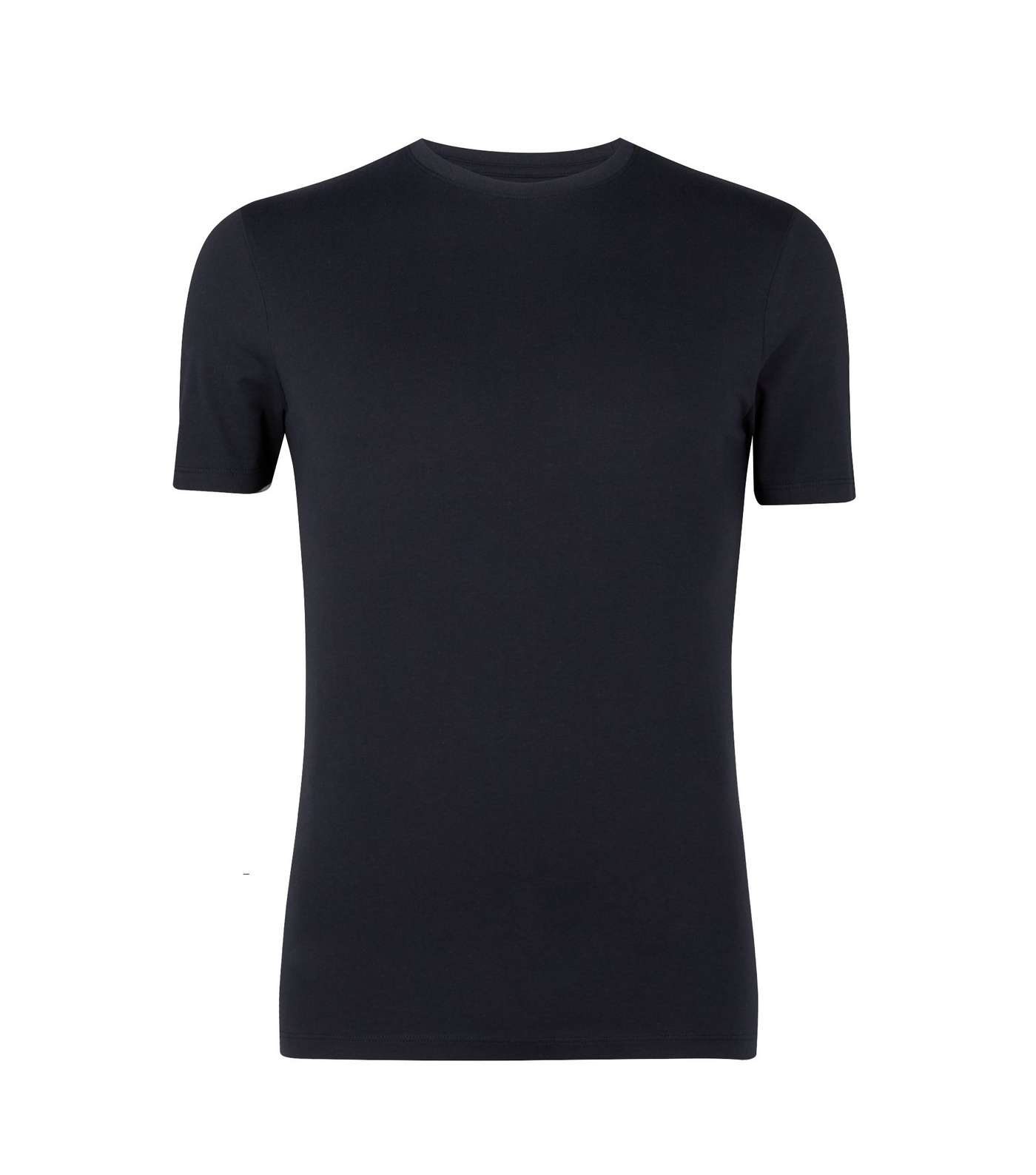 Navy Muscle Fit Cotton T-Shirt Image 5