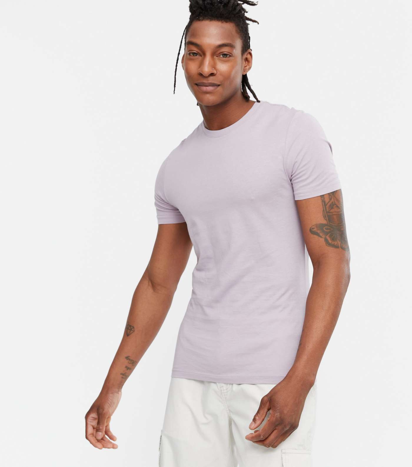 Lilac Muscle Fit Cotton T-Shirt