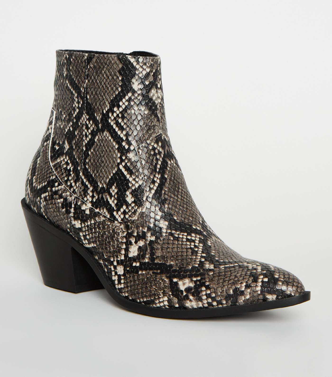 Black Faux Snake Western Boots