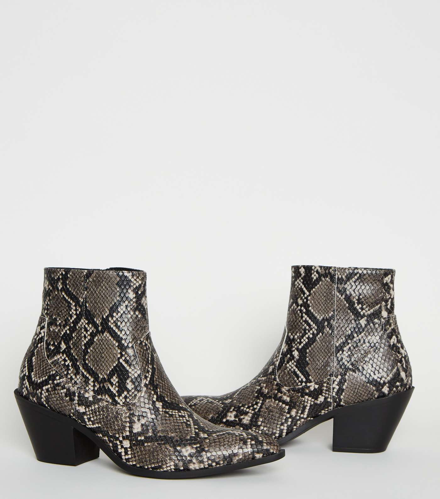 Black Faux Snake Western Boots Image 3