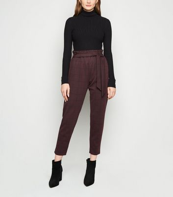 burgundy high waisted trousers