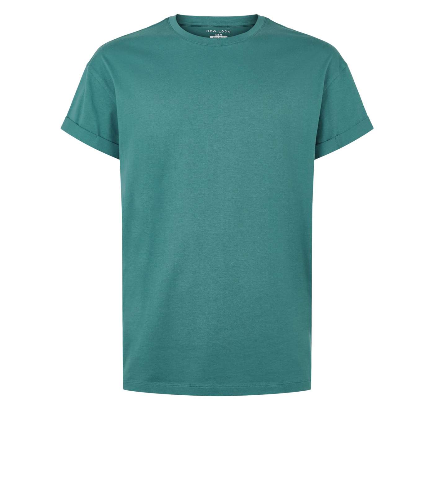 Teal Cotton Short Roll Sleeve T-Shirt Image 4