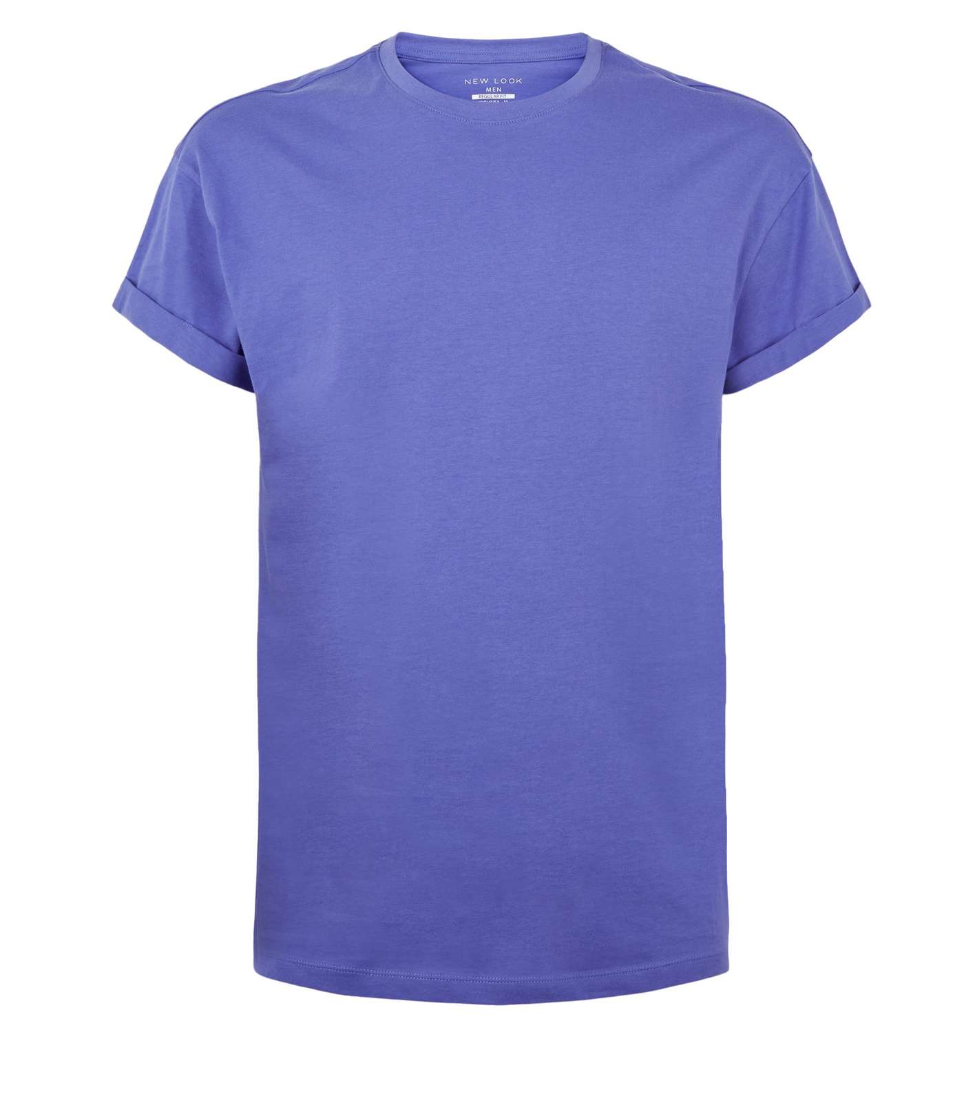 Purple Cotton Short Roll Sleeve T-Shirt Image 4