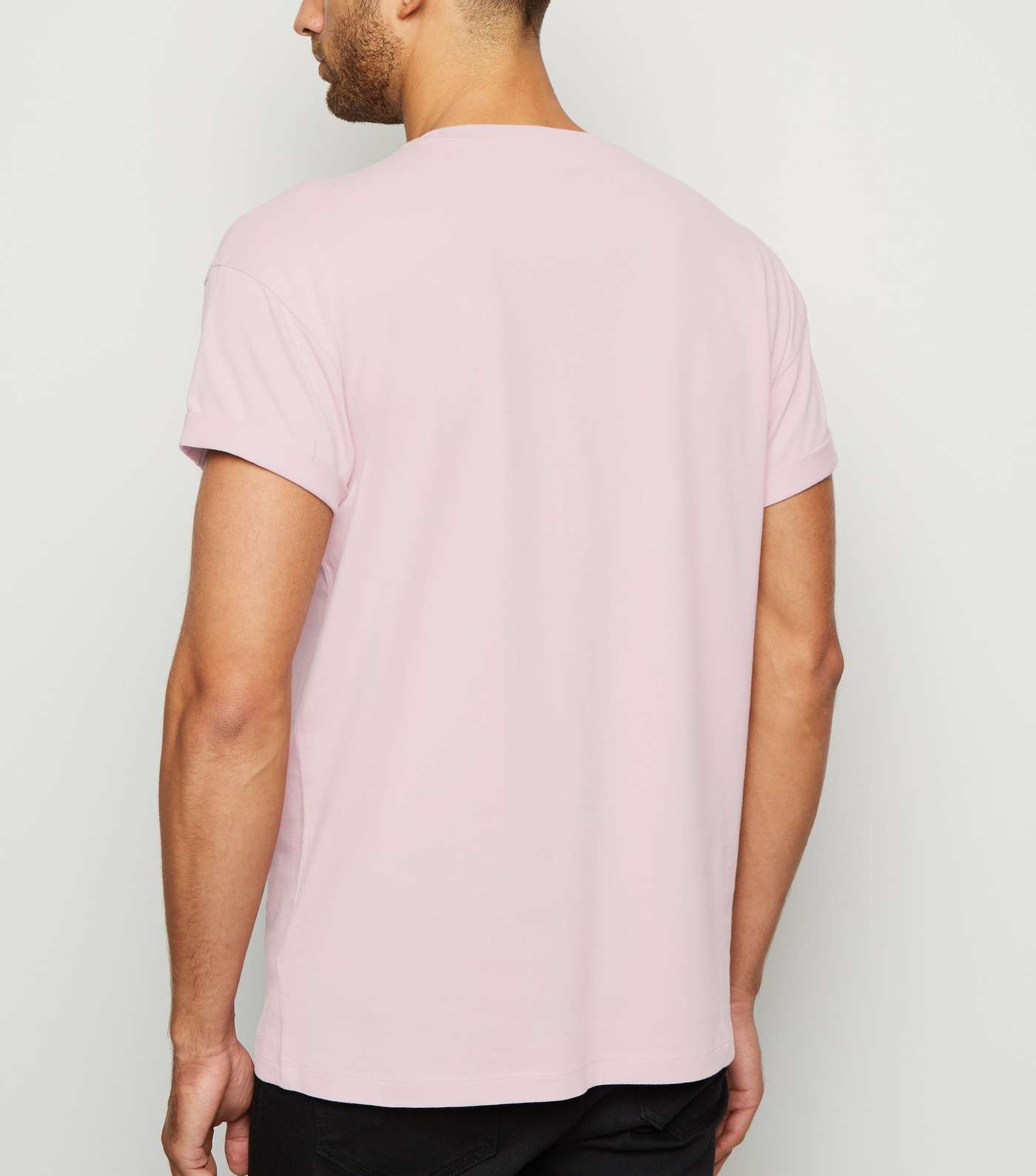 Pink Cotton Short Roll Sleeve T-Shirt Image 3