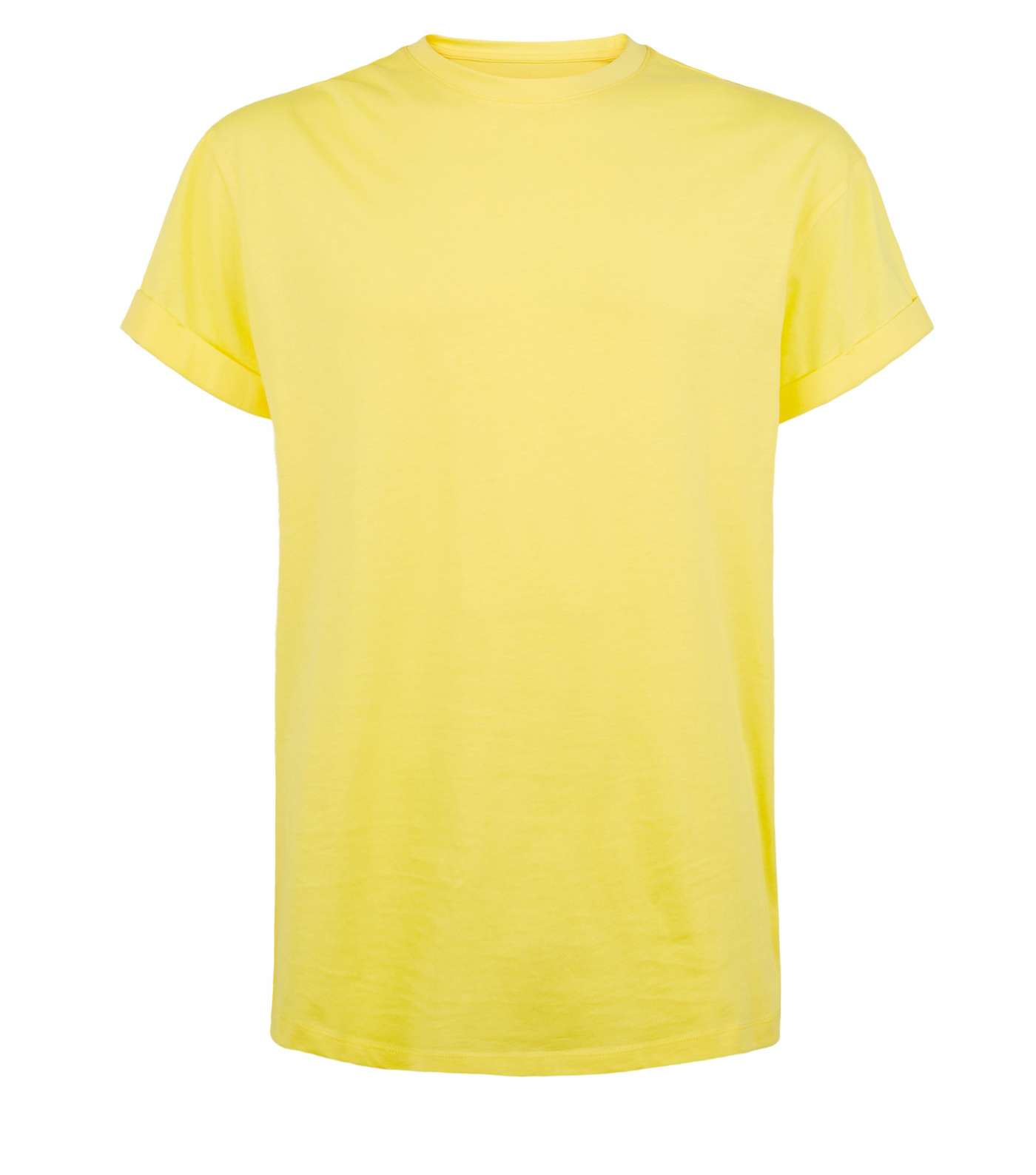 Pale Yellow Cotton Short Roll Sleeve T-Shirt Image 4