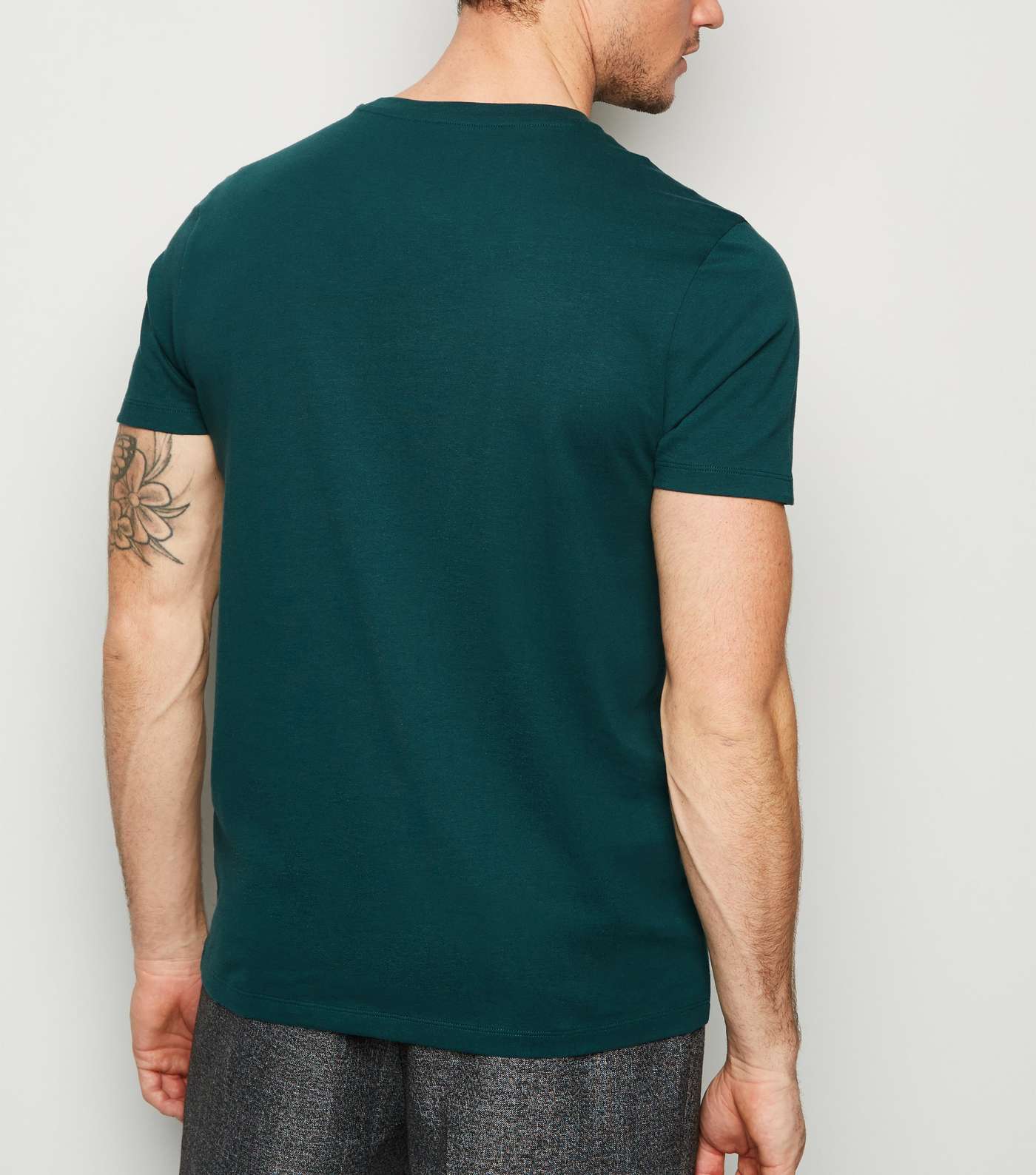 Dark Green Crew Neck T-Shirt Image 3