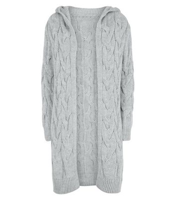 knitted cardigan with hood