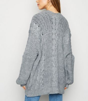 Cameo Rose Grey Cable Knit Cardigan | New Look Cameo Rose Grey Cable Knit Cardigan | New Look