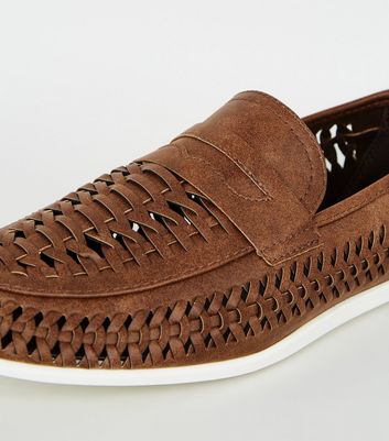 Leather weave loafers on sale mens