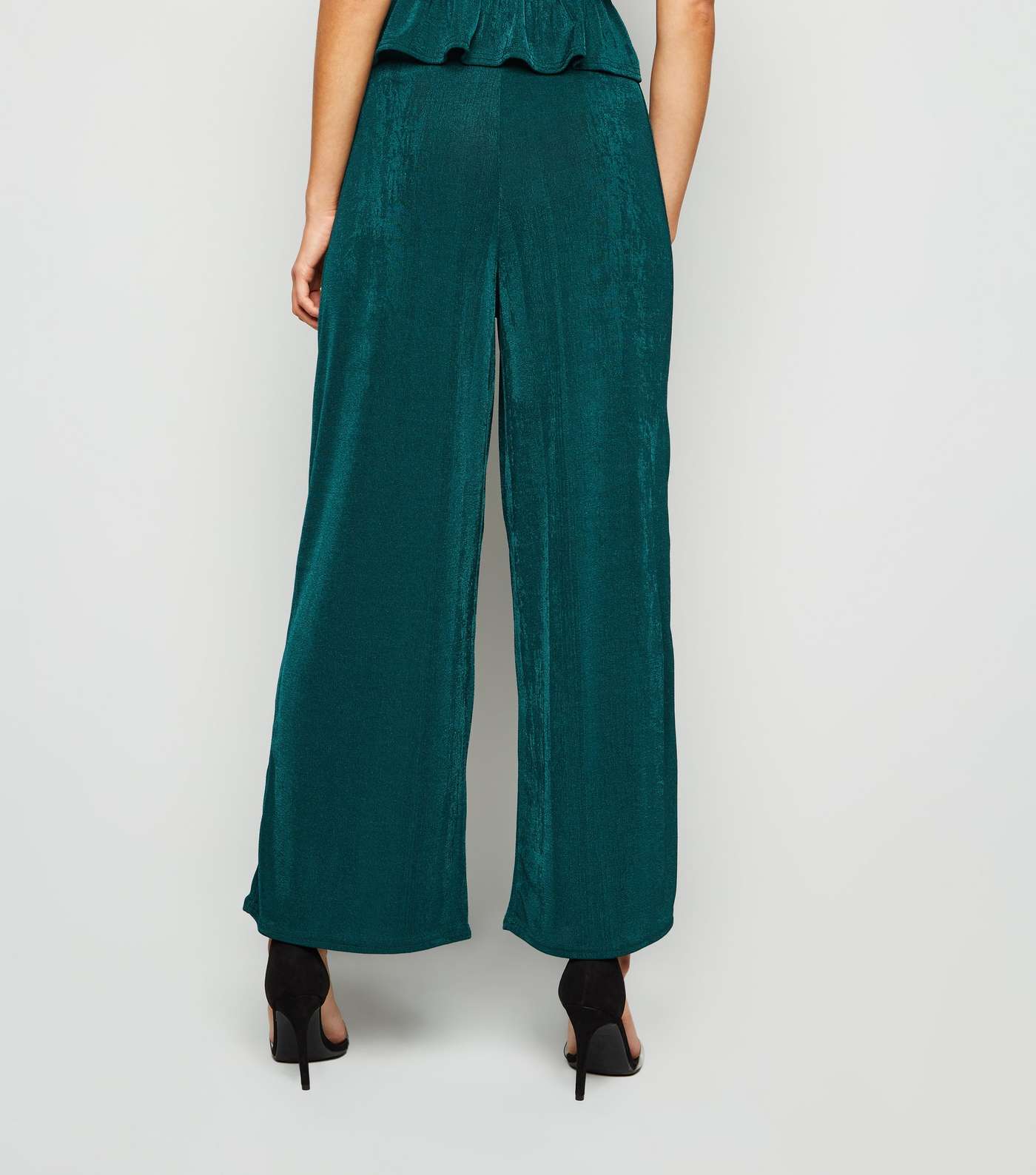 Urban Bliss Teal High Shine Trousers Image 3