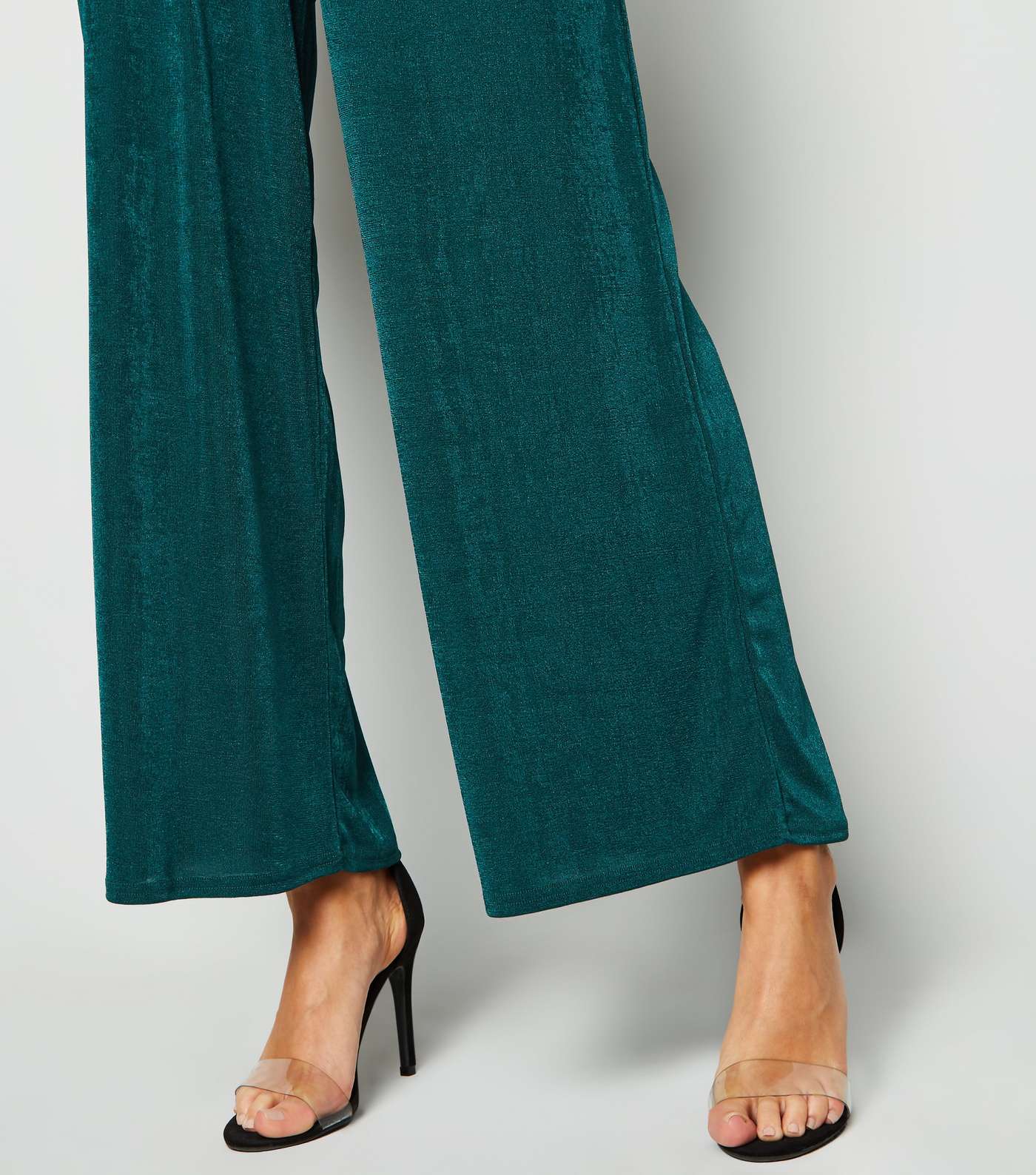 Urban Bliss Teal High Shine Trousers Image 5