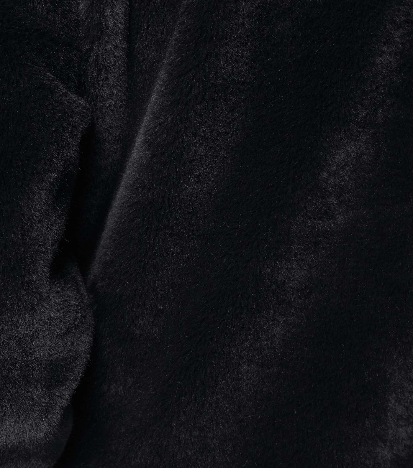 Black Longline Faux Fur Hooded Bomber Jacket  Image 6