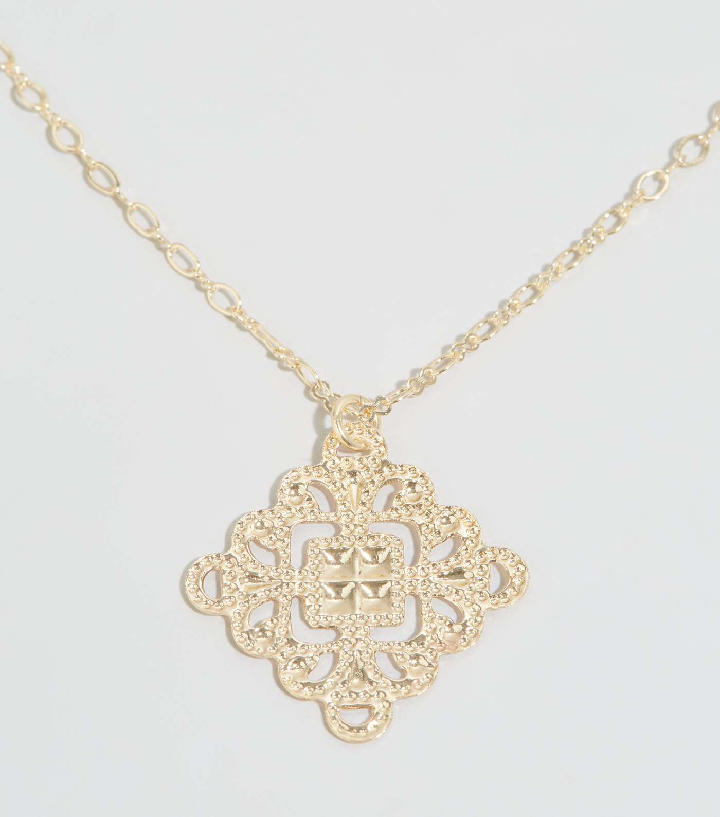 Gold Layered Filigree Pendant Necklace  Image 3