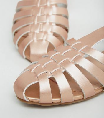 New look rose gold flat sandals online