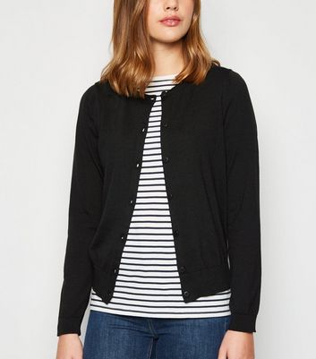 black round neck cardigan