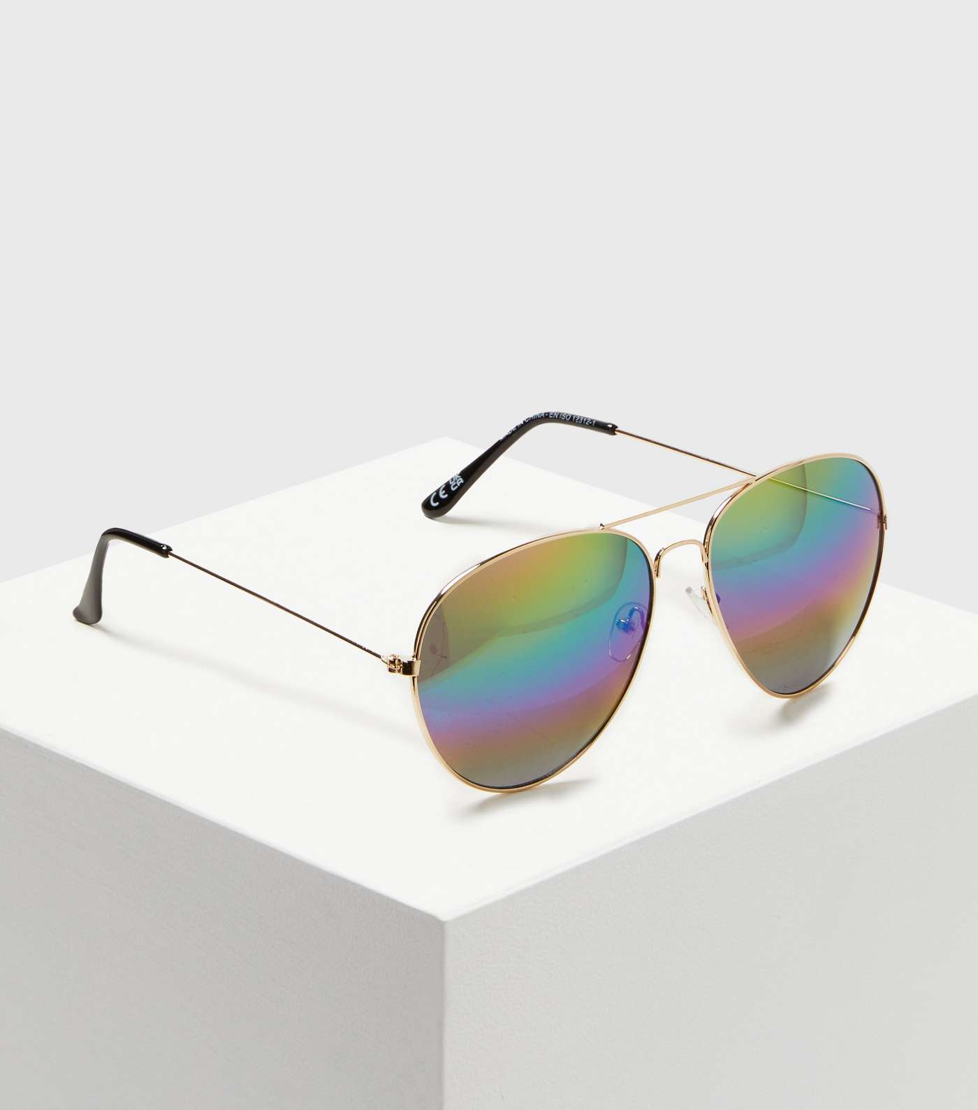 Multicoloured Mirrored Pilot Sunglasses