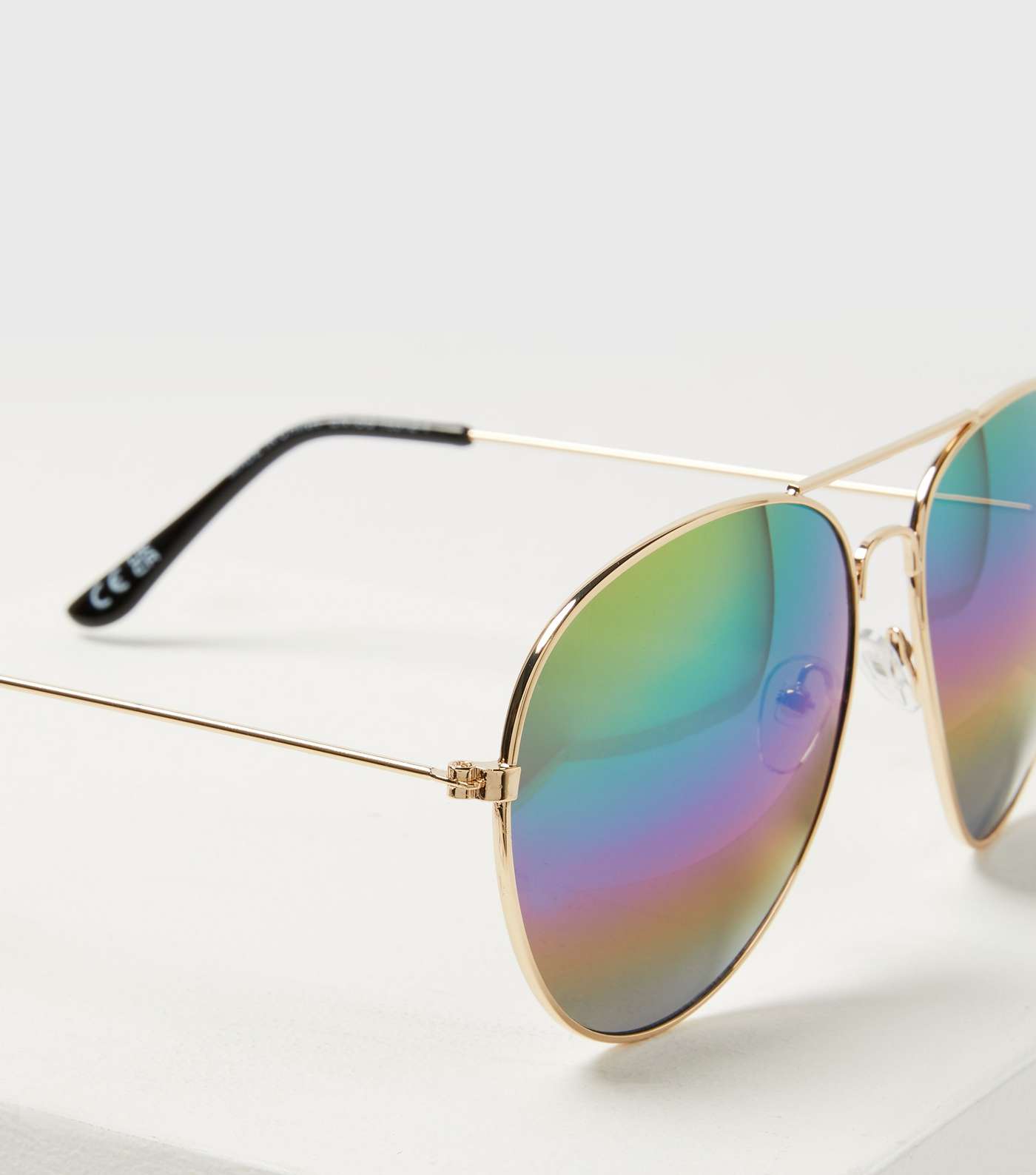 Multicoloured Mirrored Pilot Sunglasses Image 3