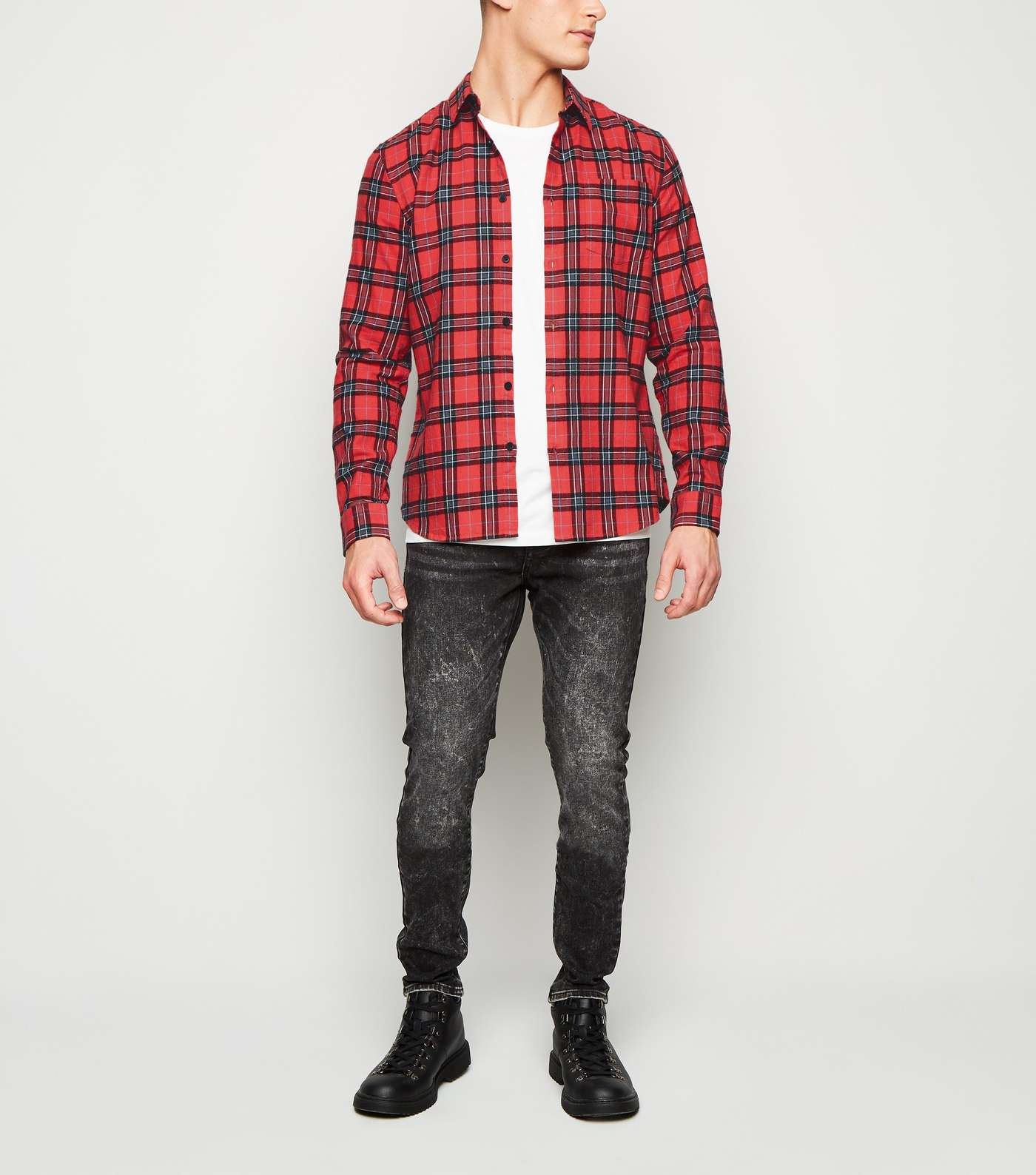 Red Check Cotton Long Sleeve Shirt Image 2