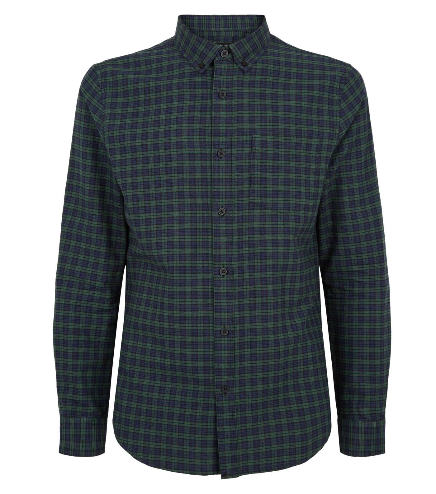 Dark Green Check Cotton Shirt Image 4