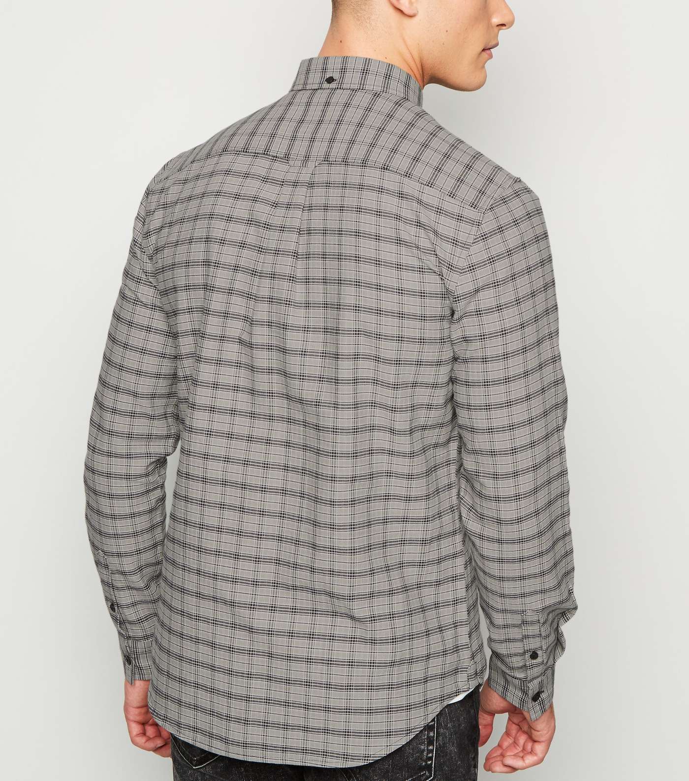 Grey Check Long Sleeve Shirt Image 3