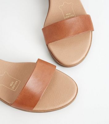 tan slides leather