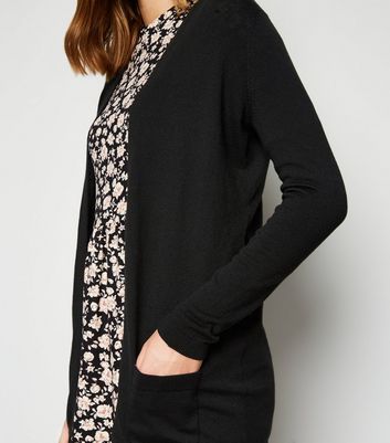 black knitted cardigan with pockets