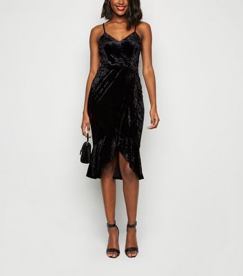 new look black ruffle dress