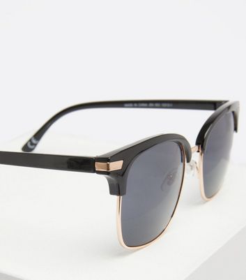 new look retro sunglasses in black