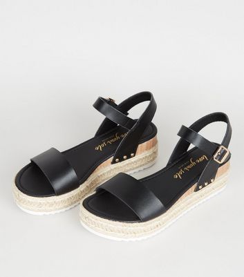 sandales plateforme cuir noir
