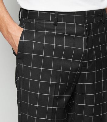 Image of Dark Green Check Skinny Crop Trousers New Look