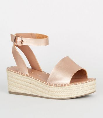 Rose gold espadrille flatform on sale