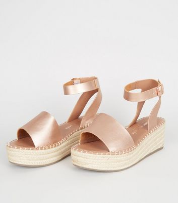 rose gold flatforms