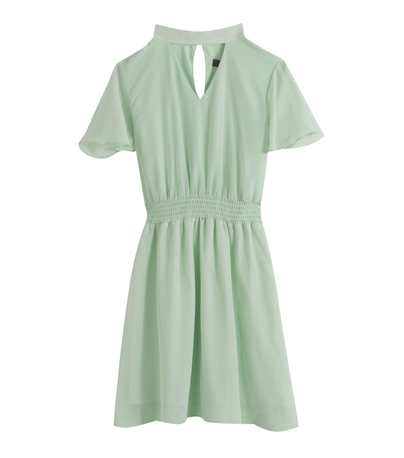 Girls Light Green Choker Chiffon Dress