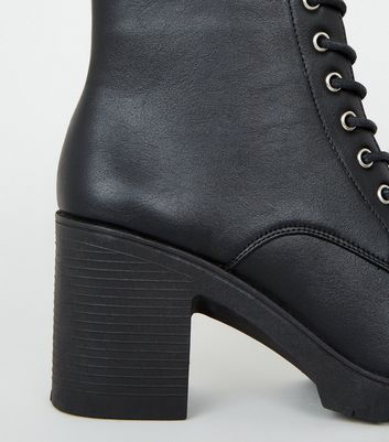 Black heeled clearance boots new look