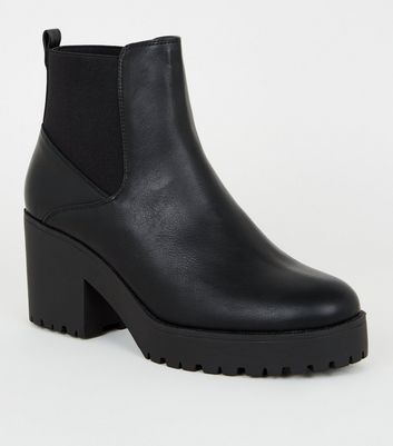 Black Chunky Block Heel Chelsea Boots | New Look