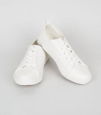 wide fit womens white trainers