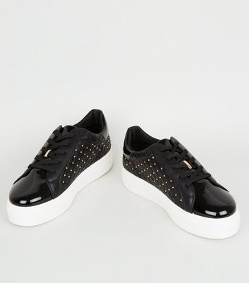 new look black trainers